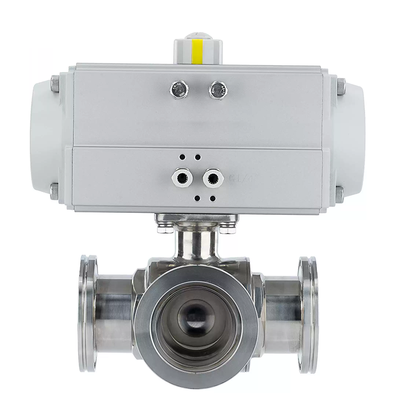 Pneumatic Three-Way Vacuum Ball Valve:T or L type
